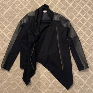 Leather and fabric jacket